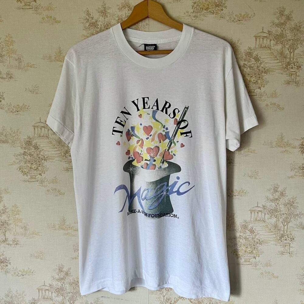 Vintage 1990 Make-A-Wish Foundation T-Shirt | Screen Stars | L (21x28.5”)